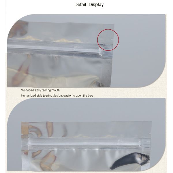 76mm Core Stand Up Aluminium Foil Plastic Bag , Metalized Aluminum Zipper Pouch