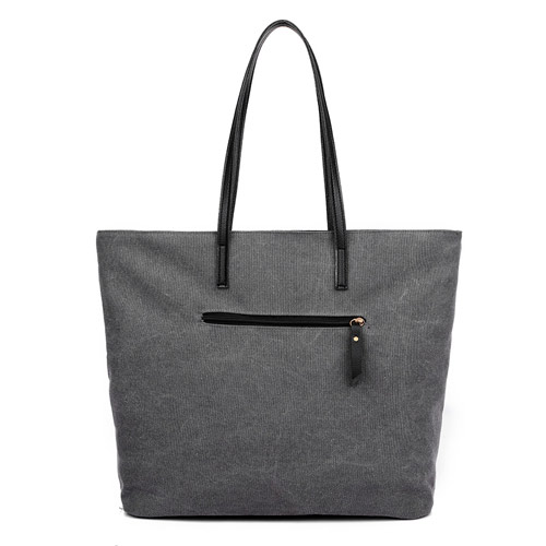 Canvas summer vegan handbag beach bags in grey color
