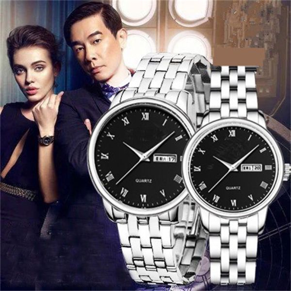 5ATM Waterproof Couple Quartz Watch , Sandproof Diamond Couple Watches