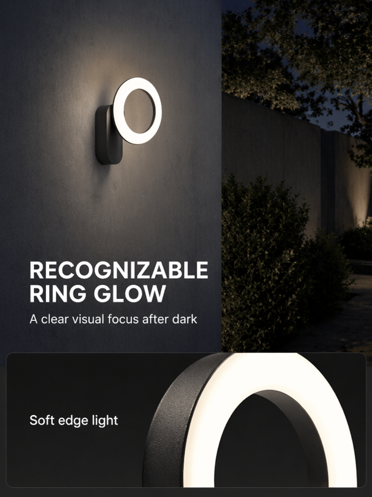 24W Rotatable LED Garden Lights Double Sided Ring Outdoor Wall Light For Villas Entrances