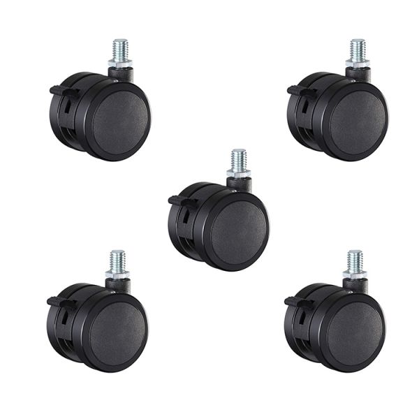 Рицинусы колеса близнеца M10x15mm продетые нитку для происхождения Lockable рицинусов стула офиса 50mm с тормозом