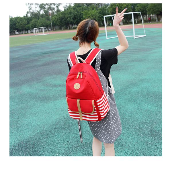 A lot of fashiona Canvas stripe School bags