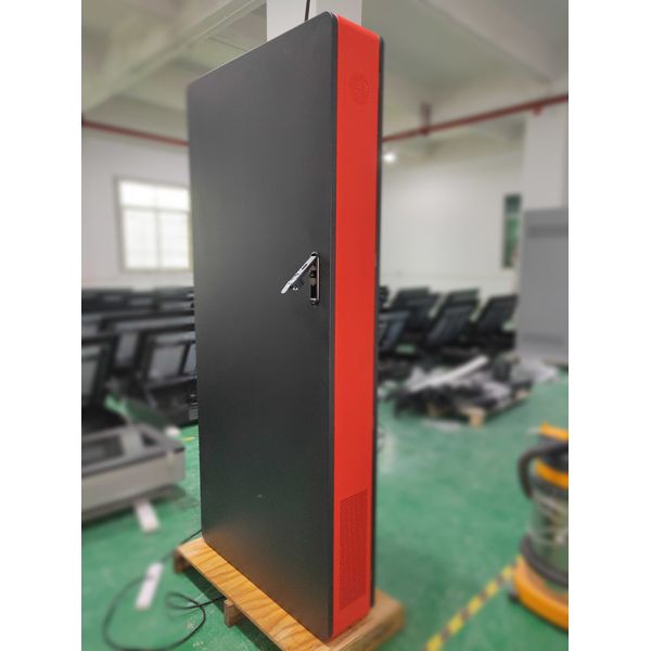 55-inch custom-made vertical advertising screen in black and red for shopping malls