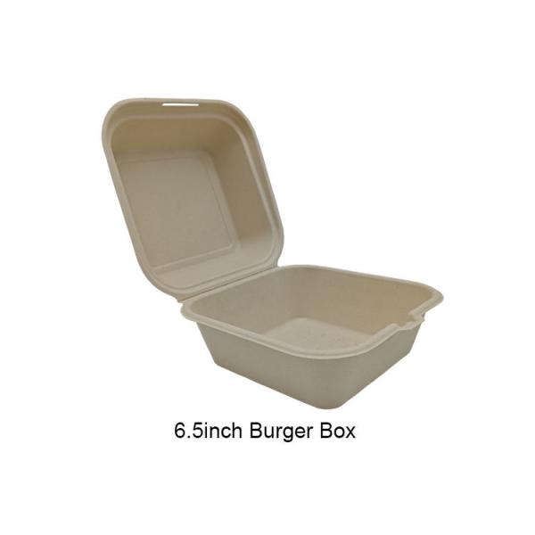 Boîte à hamburger personnalisée en gros, biodégradable, qualité alimentaire, résidu de maïs, boîte cloche, boîte à hamburger