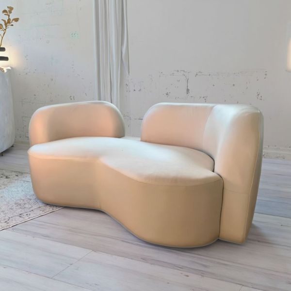 Minimalist Modern Eco-Friendly Curved Fabric Corner Sofa Set for Villa Home Office Living Room