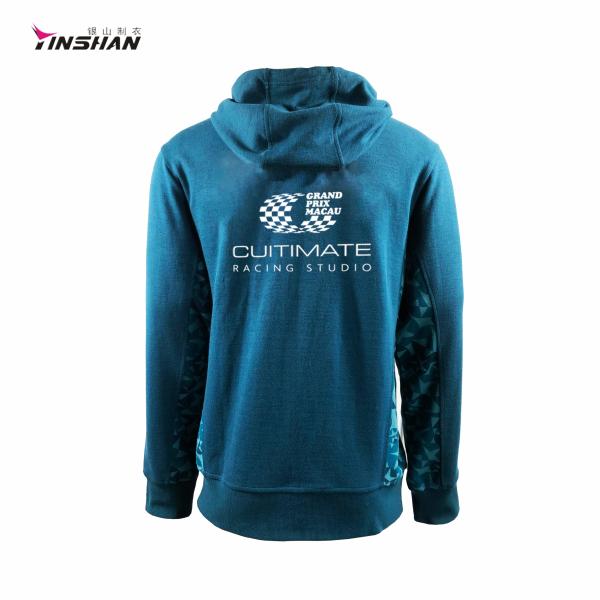Camisas esportivas personalizadas com capuz com fecho de fecho para homens em tecido confortável