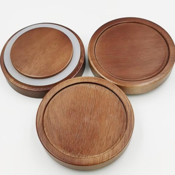 Couvercle en bois d'acacia pour bouteille en verre Mason, couvercle en pot Mason