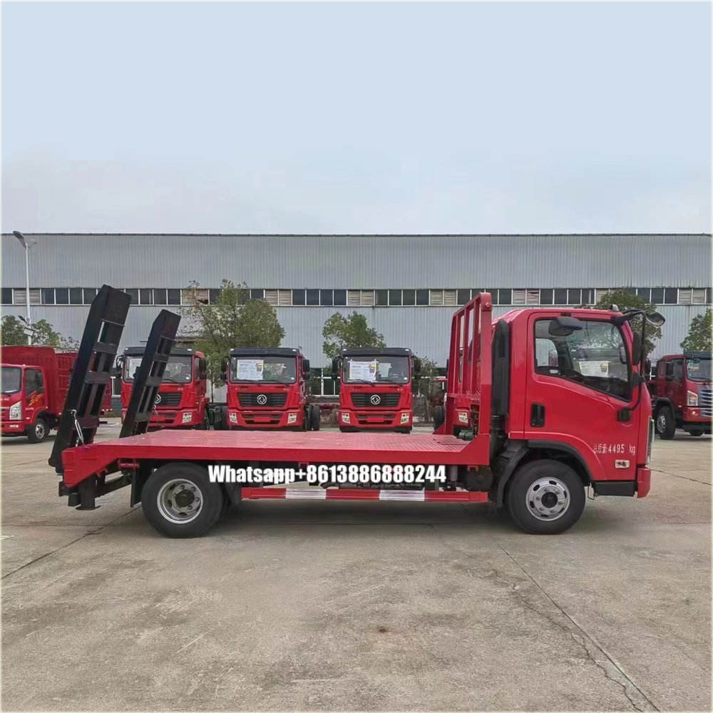 JAC Camión de plataforma plana Camión de plataforma Camión con 2 cabinas para transporte de equipos de maquinaria