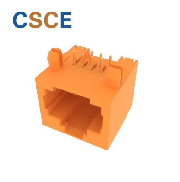 1*1 Ports RJ45 Modular Jack Contact Resistance 30mΩ Max For PC Board / IP Phone