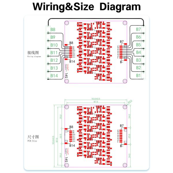 14S 50.4V 51.8V 60V 1A Equalizador activo BMS Equipociador de baterías Li-ion inductivo LFP Lipo