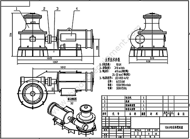 Marine Electric Mooring Capstan with Horizontal Motor Drive | Deck-Mounted Warping Capstan