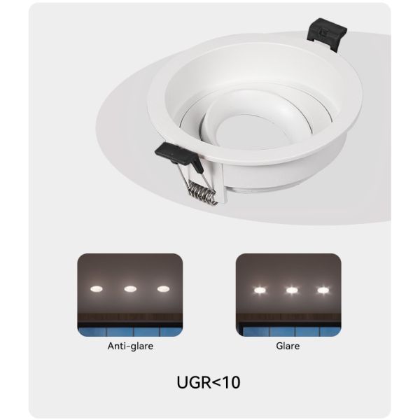 Tailored Anti-Glare GU10 Recessed Spotlight Frame For Modern Commercial Applications