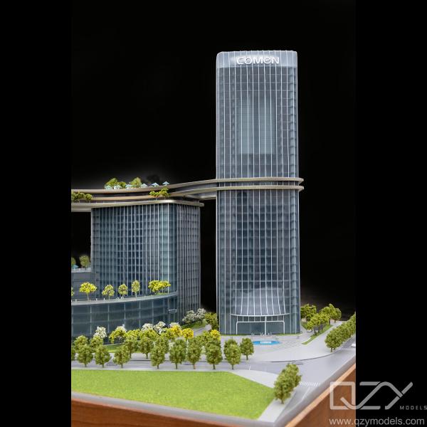 HSA 1/500 Maquete Arquitetônica de Plexiglás Modelo Comen Edifício de Sede Médica