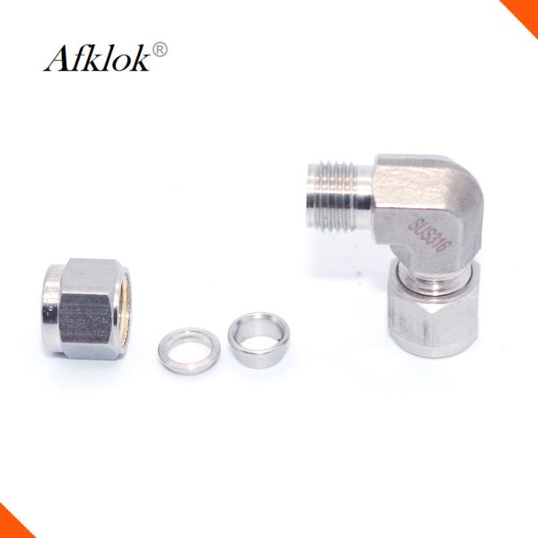 Stainless steel 316 Double Ferrule Threaded 1/4 Natural Gas Elbow Tube Fitting