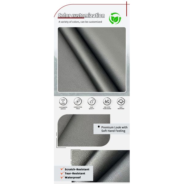 Cuir synthétique artificiel grain litchi petit PVC D90 pour chaise, canapé, chaussures, tapis de sol de voiture, similicuir