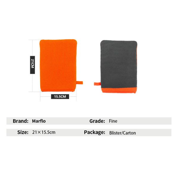 Pp Box Packaged Orange Auto Clay Mitt Nano Skin Wash Mitt For Car Washing