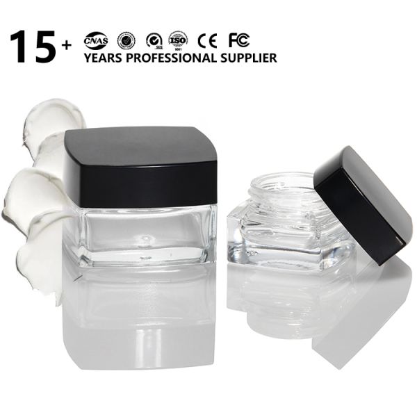 Пустая косметическая бутылка Опаковка 30ml 50ml 100ml Матвое стекло Крем для ухода за кожей банка с черно-белым крышкой