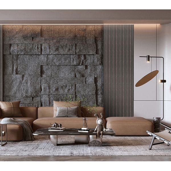 Painel de parede interior acanelado de Arábia Saudita picosegundo da cor de madeira para a decoração interior