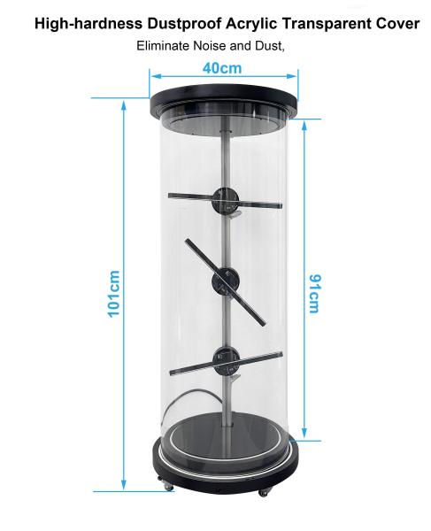 Mini 3D Holographic Projector Fan Splicing Cylindrical Hologram Fan Human Transparent Cabinet Solution Display Equipment