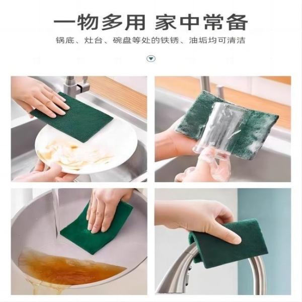 Pad de nettoyage de cuisine en polyester avec poignée pour le lave-vaisselle