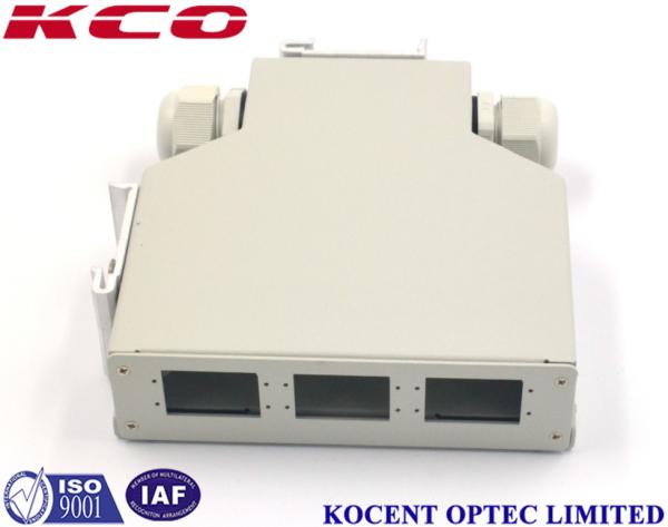 Portos terminais KCO-DINRAIL-LC-OM4-24 da caixa de tala OM4 do trilho do ruído da fibra ótica de FTTH GPON LC 24
