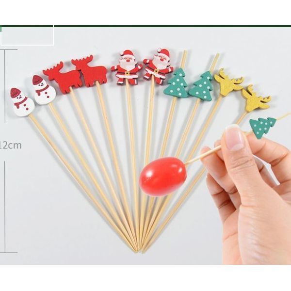 Customized Natural Fruit Bamboo Skewers for Fruit and Salad Must-Have Kitchen Tool