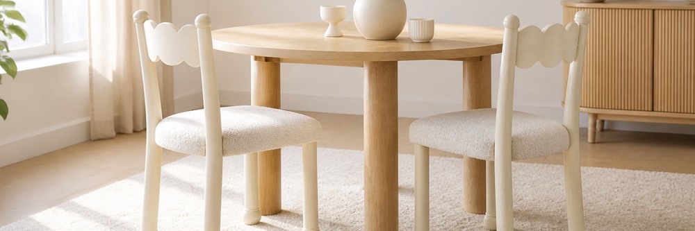 Scalloped Back Solid Wood Upholstered Dining Chair CYC-077