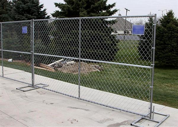 Galvanized 42mm Portable Fencing Panels Chain Link Temporary Fence For Rental House