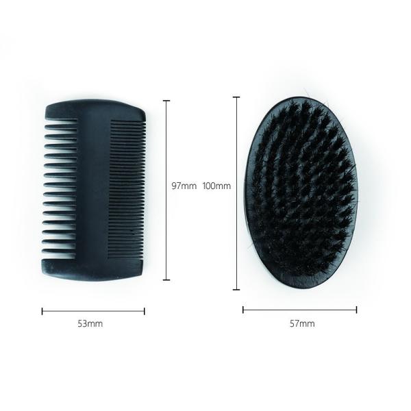 Customize Logo Black Beard Brush And Comb Set With Beard Razor Shaving Scissors