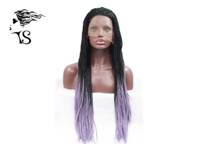 Colored Light Purple Ombre Synthetic Braided Wigs For African American Women