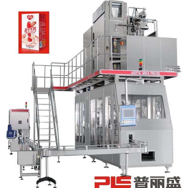 16000 PPH 250ml Base Aseptic Carton Filling Machine With Straw Applicator for Milk