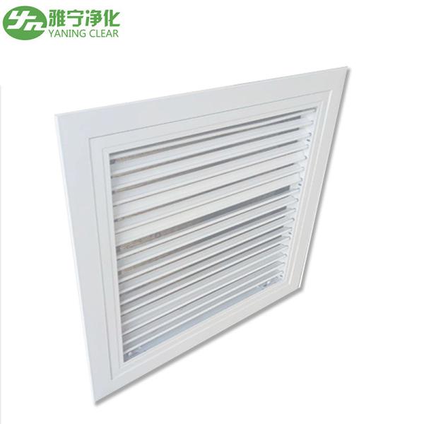 Air Pipe Inlet Square White Aluminium Grille Directional Air Diffuser For Cleanroom
