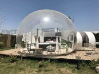 Dome House Igloo Tenda inflável transparente com 4 partes Banheiro, sala de estar, quarto e passagem