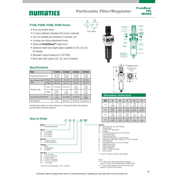 ASCO 22-32-42 Series Aluminum Numatics Valve Filter Pressure Reducing Valve Fluid Control
