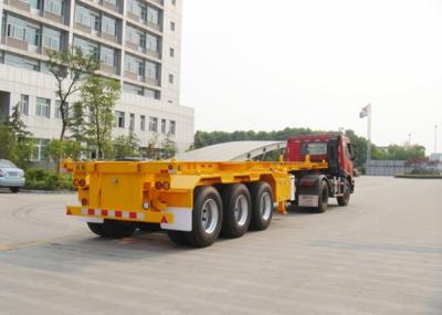 Three axles 40ton skeleton semi trailer for container shipping , flat bed trailors