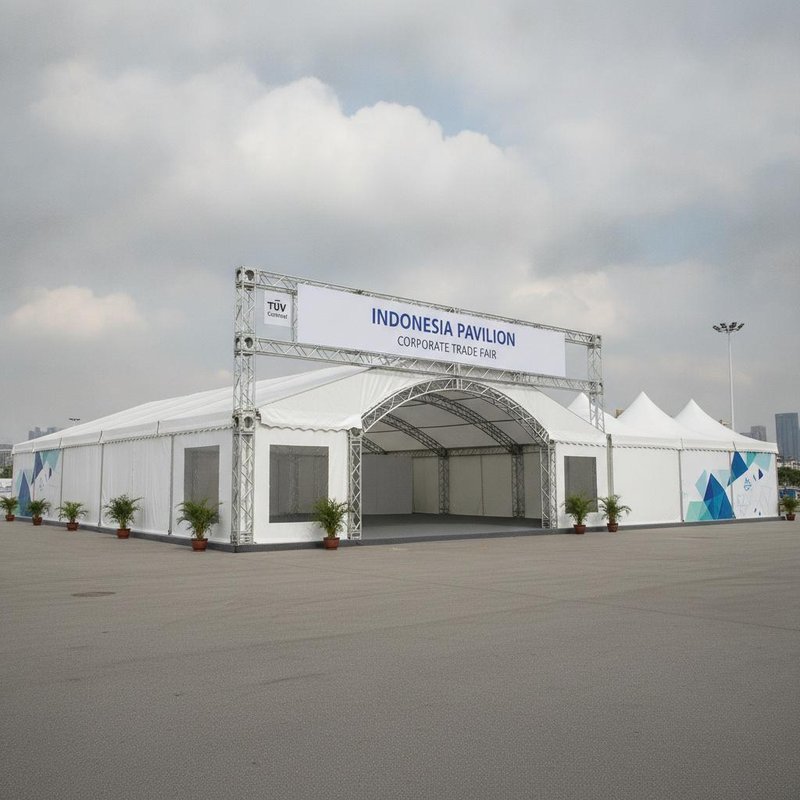 Commercial Exhibition Marquee Tent Indonesia Branded Pavilion Modular Aluminum TUV Certified for Corporate Trade Fair