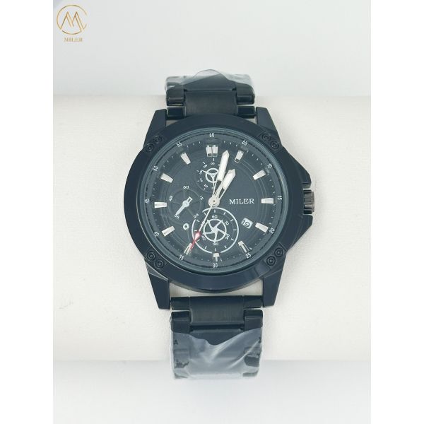 Custom Logo Fashion Business Three-Eye Chronograph Men′s Watch Quartz Movement