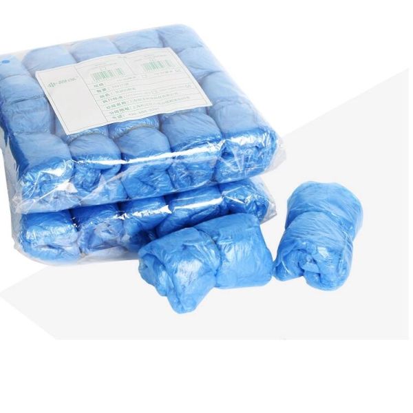 PE CPE Plastic Disposable Shoe Covers Footwear Smooth Surface 39X15cm