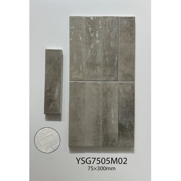 Antibacterial Green 75x300mm Glossy Inside Ceramic Wall Tiles For Dining Room and Office