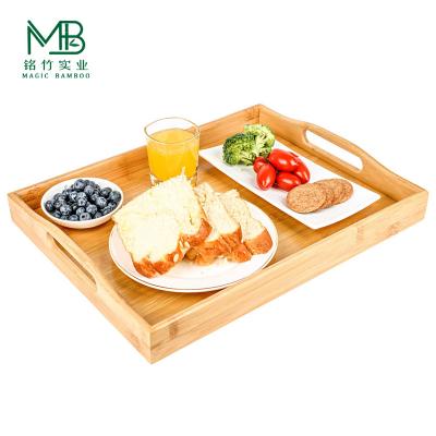 Wholesale Eco-Friendly Bamboo Tea Tray With Handle For Breakfast