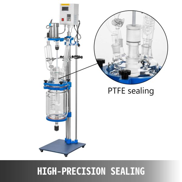 5L Laboratory Glass Reactor, Jacketed Glass Reactor