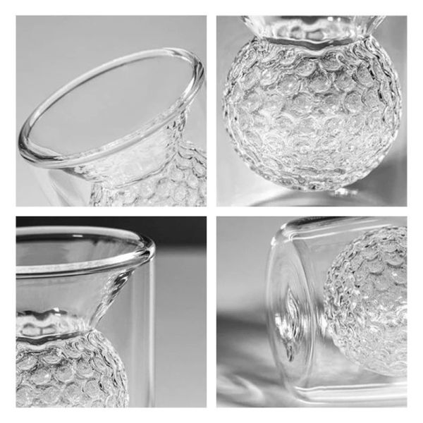 Home Use Double Wall Glass Mug Borosilicate Glass Modern Design Customized Logo