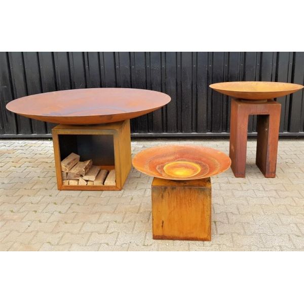 Modern Cooking Charcoal Barbecue Grill Corten Steel Outdoor Fire Bowl BBQ