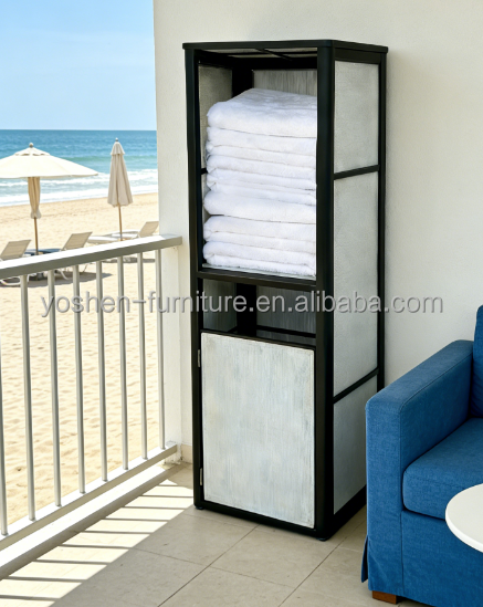 Outdoor Modern Single Hotel Towel Valet for Pool Towel Storage