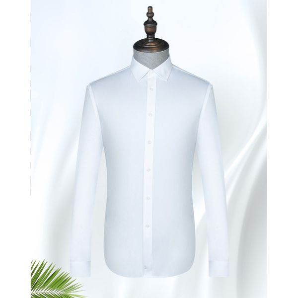 Мужская голубая полоса длинный рукав не гладить формальное платье из бамбуковых волокон рубашка для мужчин