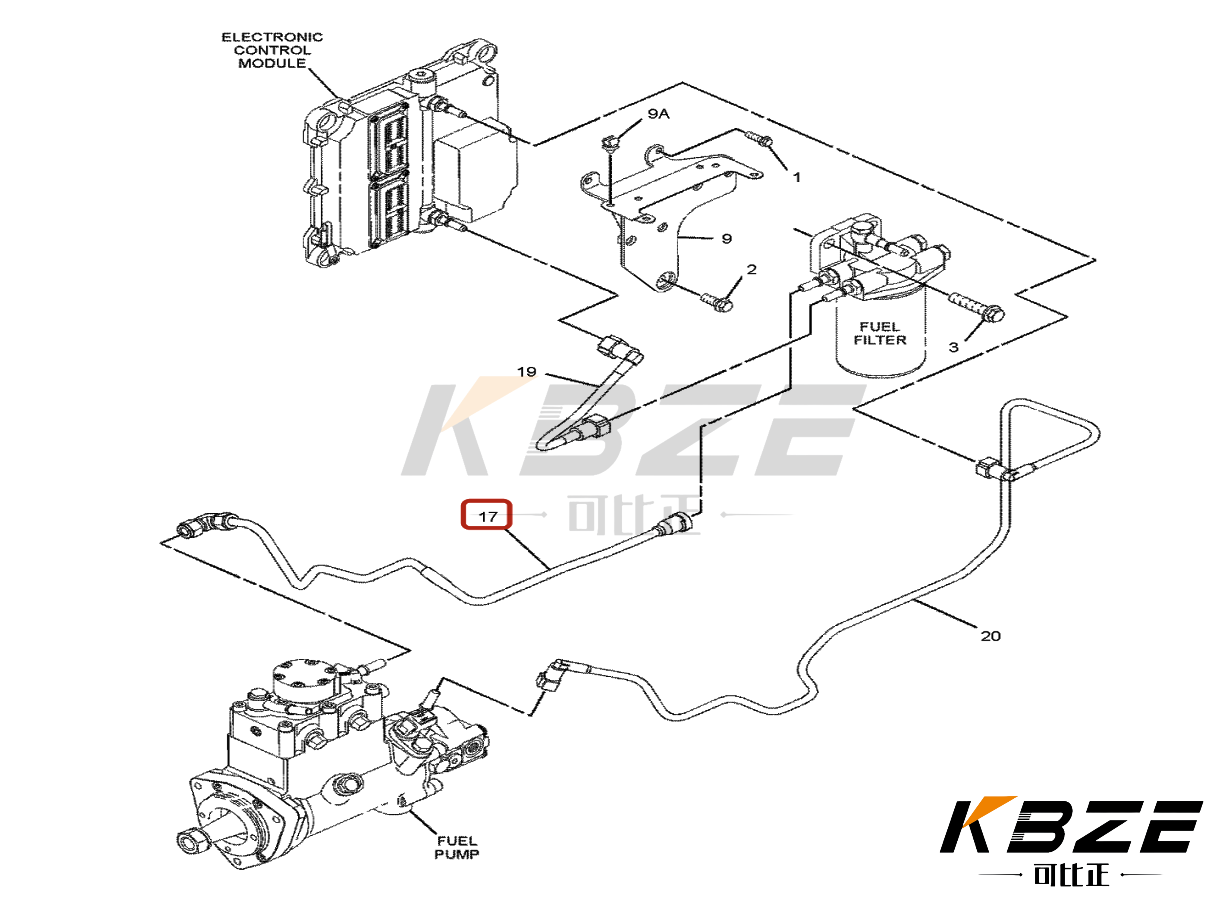 KBZE CA3406775 340-6775 3406775 TUBE FUEL-FILTER FOR E320D GC 323D L EXCAVATOR