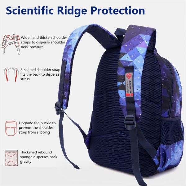 Children Waterproof Side Opening School Backpack For Kids Primary School Student
