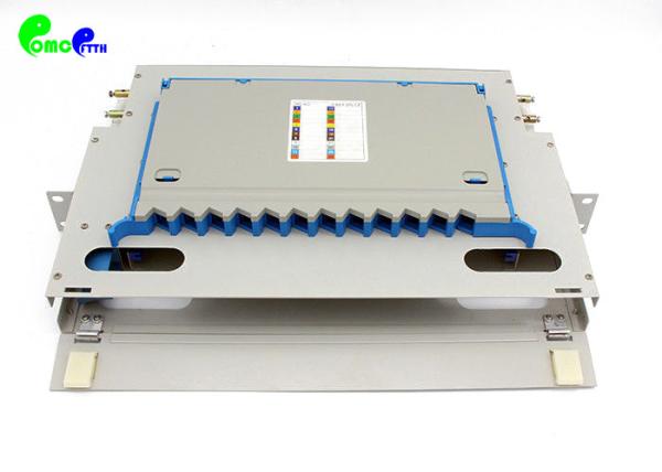 19 1U caixa terminal de emenda ótica dos portos FTTH do painel de remendo 12 da fibra ótica do painel de remendo da montagem em rack ODF