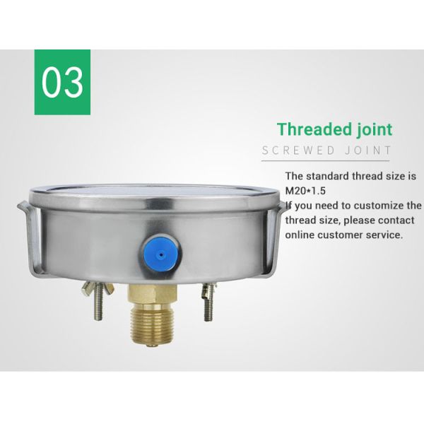 Clamp Type Design 100mm Axial Hydraulic Oil Pressure Gauge for Precise Measurements