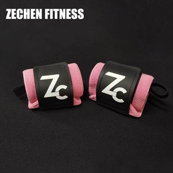 Pink Wrist Wraps Fitness 45*8cm Elastic Cotton Heavy Duty Weight Lifting Straps